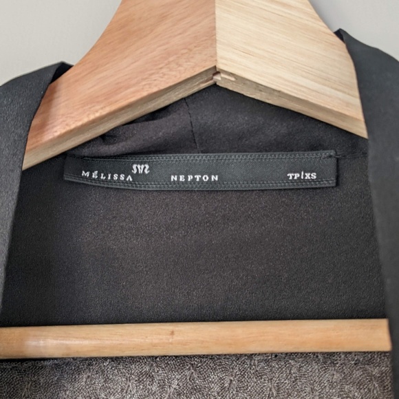 Long-sleeve brown tunic sweater stretch with black detailing Melissa Nepton - Picture 3 of 7